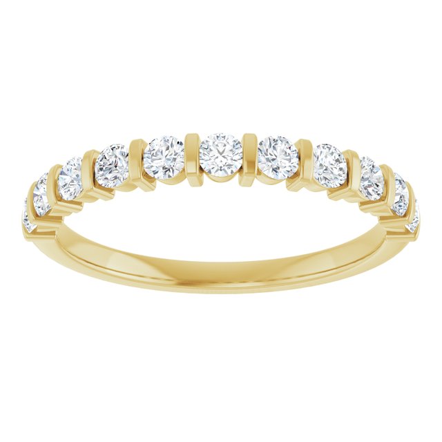 14K Rose 5/8 CTW Natural Diamond Anniversary Band