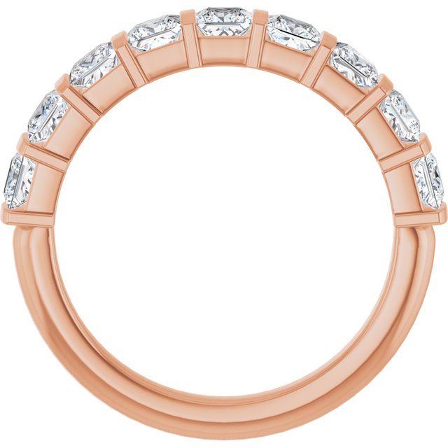 14K Rose Gold Asscher-Cut Diamond Anniversary Ring with 5/8 CTW