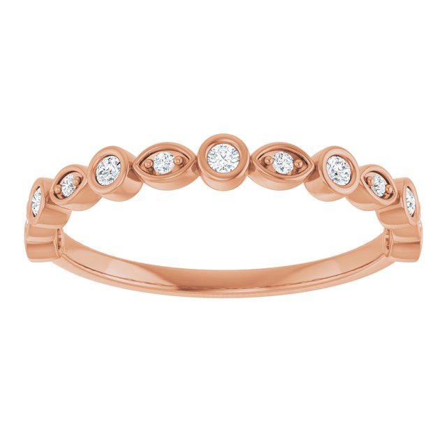 14K Rose 3/8 CTW Natural Diamond Anniversary Band