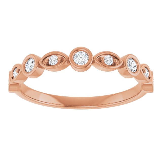 14K Rose 3/8 CTW Natural Diamond Anniversary Band