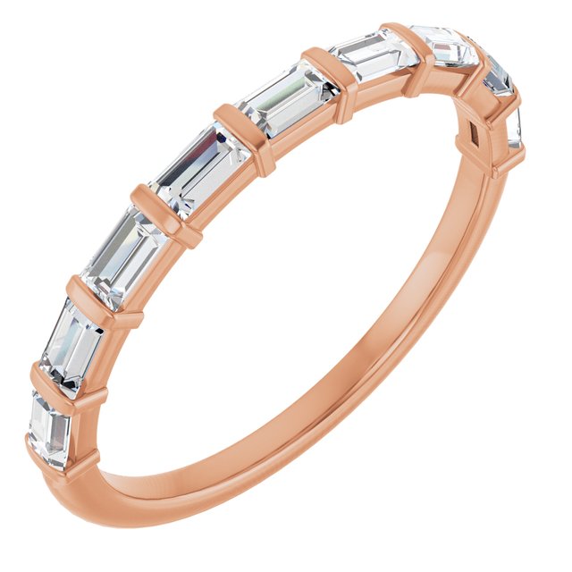 14K Rose Gold Asscher-Cut Diamond Anniversary Ring with 5/8 CTW