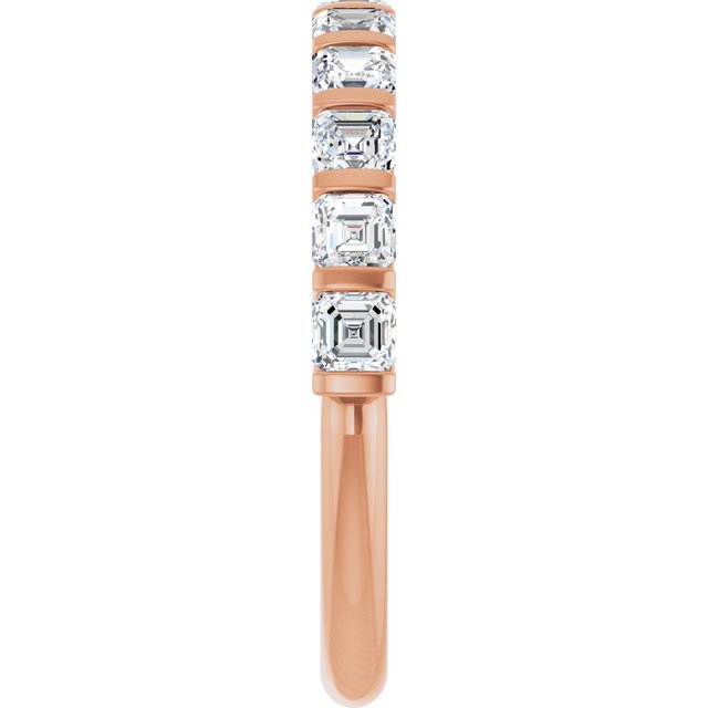 14K Rose Gold Asscher-Cut Diamond Anniversary Ring with 5/8 CTW