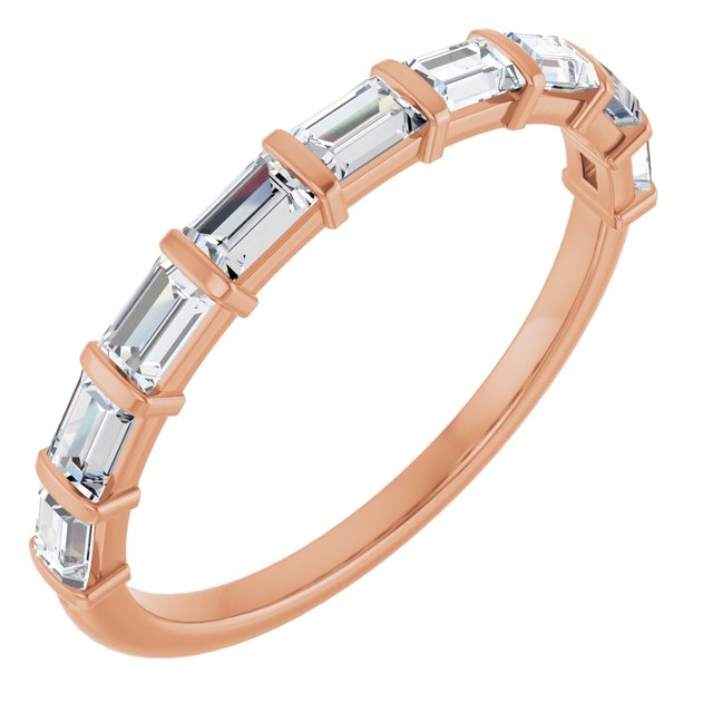 14K Rose Gold Asscher-Cut Diamond Anniversary Ring with 5/8 CTW