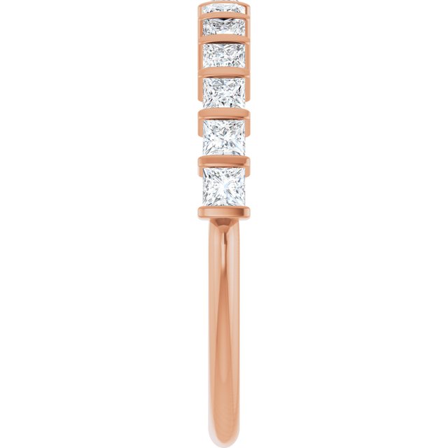 14K Rose Gold Asscher-Cut Diamond Anniversary Ring with 5/8 CTW