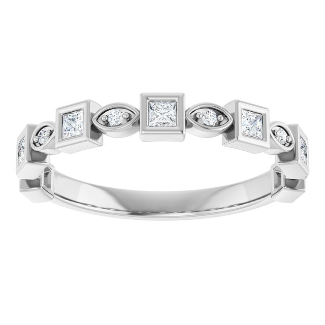 14K Rose 3/8 CTW Natural Diamond Anniversary Band