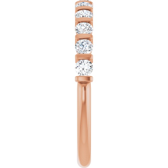 14K Rose Gold Asscher-Cut Diamond Anniversary Ring with 5/8 CTW