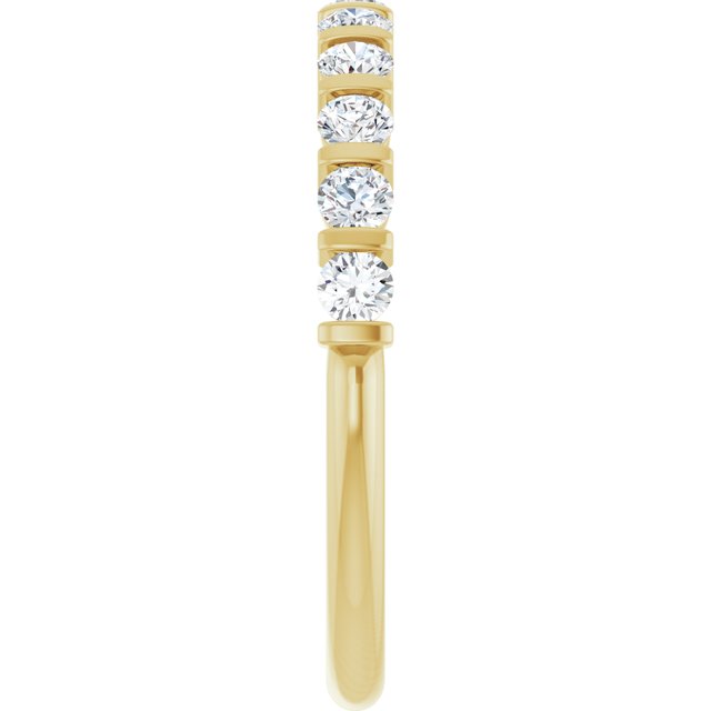 14K Rose 5/8 CTW Natural Diamond Anniversary Band