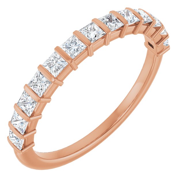 14K Rose 5/8 CTW Natural Diamond Anniversary Band