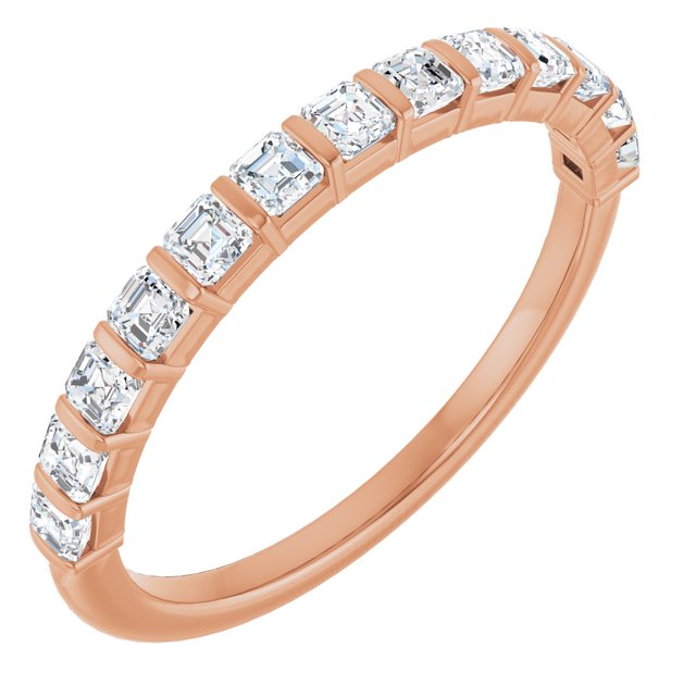 14K Rose Gold Asscher-Cut Diamond Anniversary Ring with 5/8 CTW