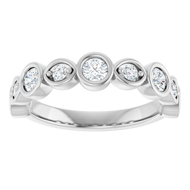 14K Rose 3/8 CTW Natural Diamond Anniversary Band