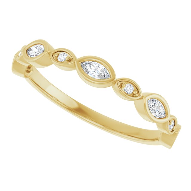 14K Rose 3/8 CTW Natural Diamond Anniversary Band