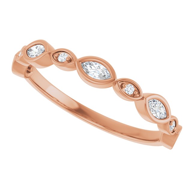 14K Rose 3/8 CTW Natural Diamond Anniversary Band