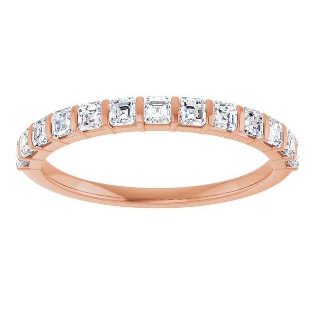 14K Rose 5/8 CTW Natural Diamond Anniversary Band