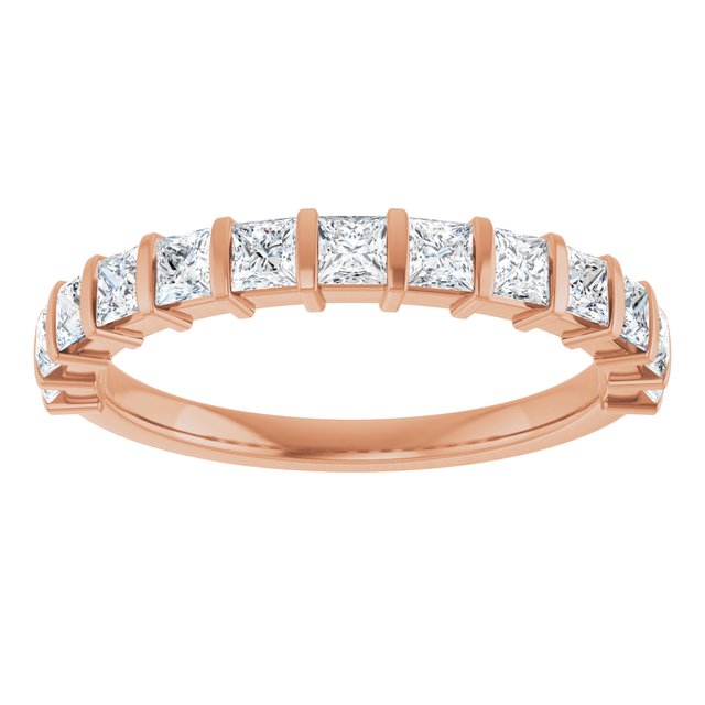 14K Rose Gold Asscher-Cut Diamond Anniversary Ring with 5/8 CTW