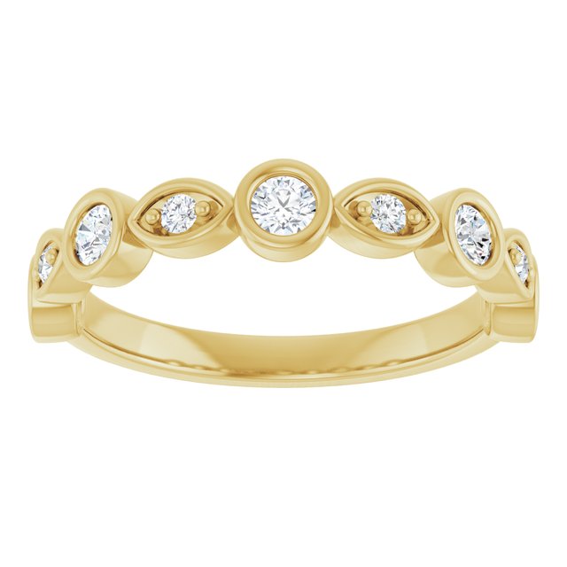 14K Rose 3/8 CTW Natural Diamond Anniversary Band