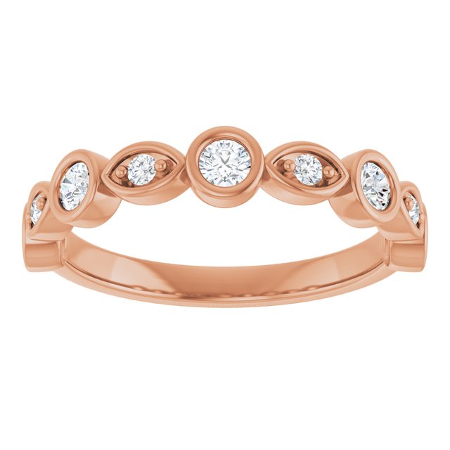 14K Rose 3/8 CTW Natural Diamond Anniversary Band