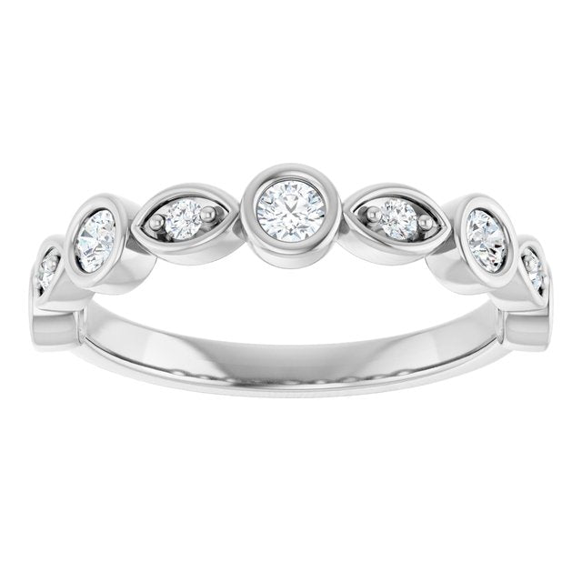 14K Rose 3/8 CTW Natural Diamond Anniversary Band