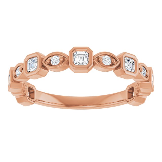 14K Rose 3/8 CTW Natural Diamond Anniversary Band