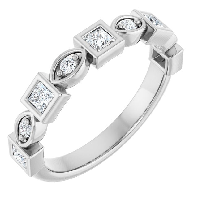 14K Rose 3/8 CTW Natural Diamond Anniversary Band