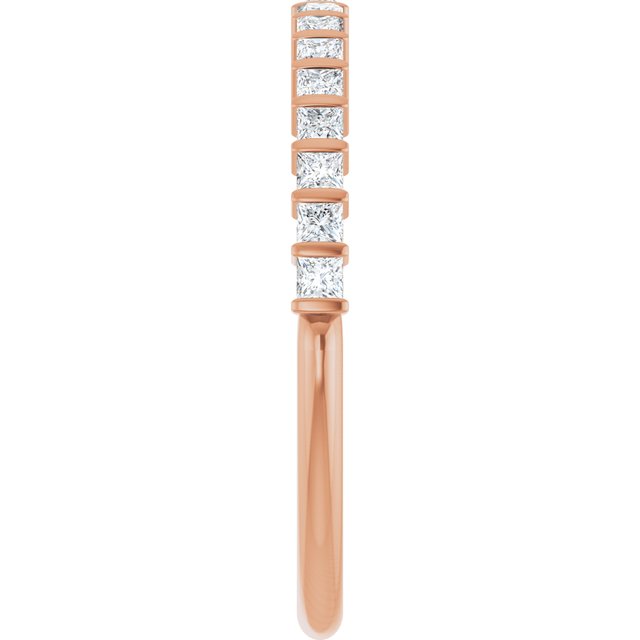 14K Rose 5/8 CTW Natural Diamond Anniversary Band