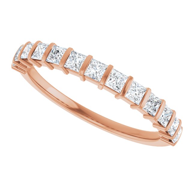 14K Rose Gold Asscher-Cut Diamond Anniversary Ring with 5/8 CTW