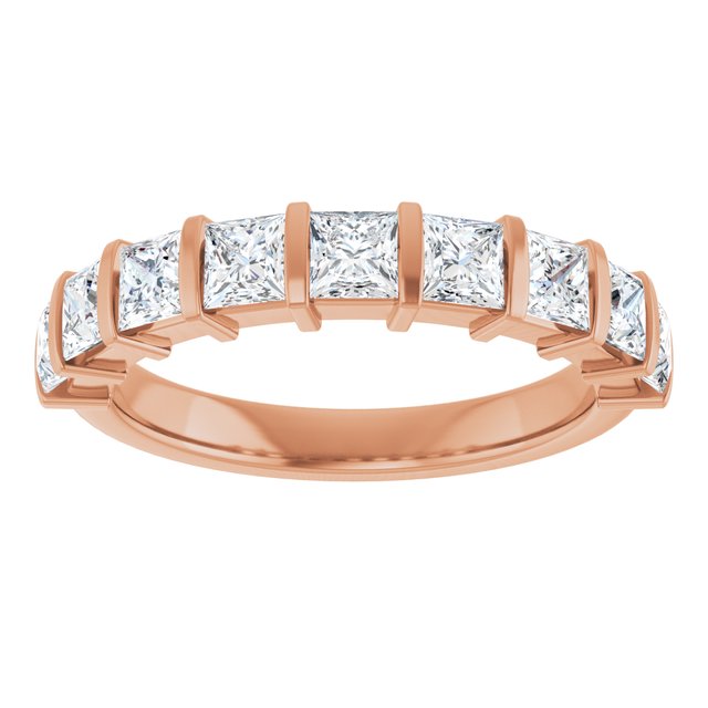 14K Rose Gold Asscher-Cut Diamond Anniversary Ring with 5/8 CTW