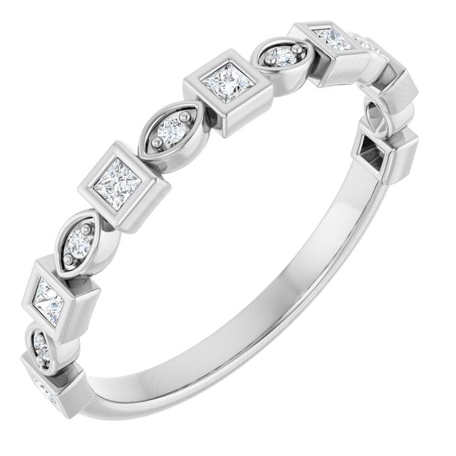 14K Rose 3/8 CTW Natural Diamond Anniversary Band