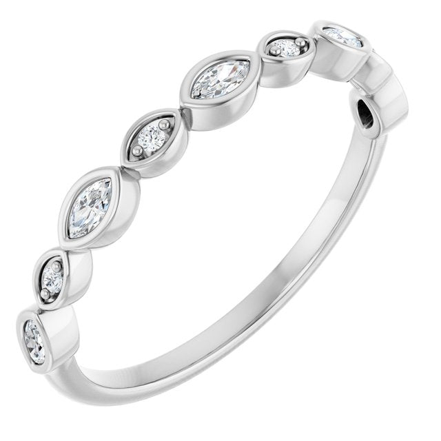 14K Rose 3/8 CTW Natural Diamond Anniversary Band