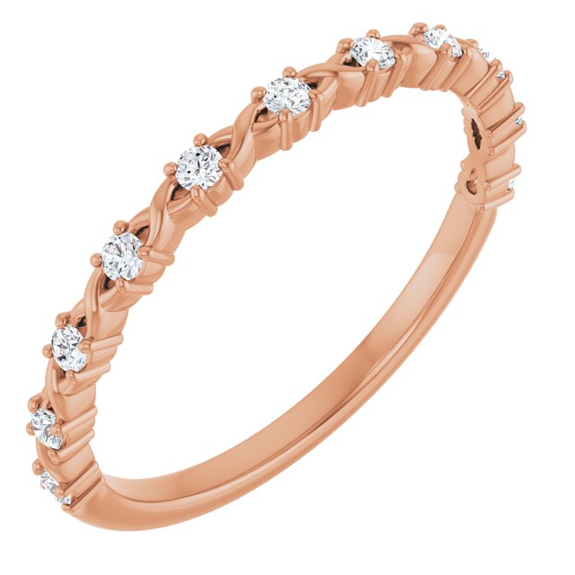 14K Rose Gold Asscher Diamond Anniversary Ring with 1/2 Carat Total Weight