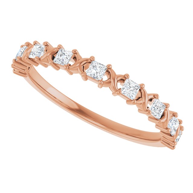 14K Rose 1/2 CTW Natural Diamond Anniversary Band