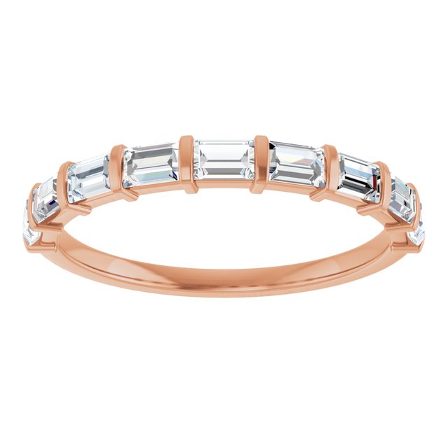 14K Rose Gold Asscher-Cut Diamond Anniversary Ring with 5/8 CTW