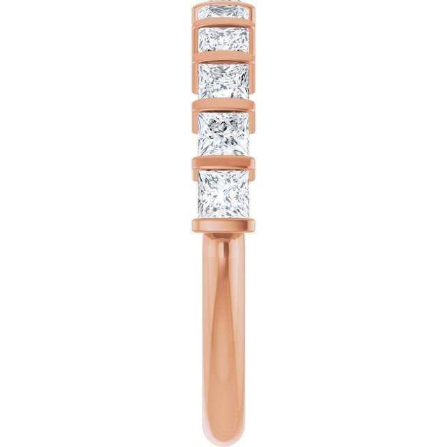 14K Rose 5/8 CTW Natural Diamond Anniversary Band