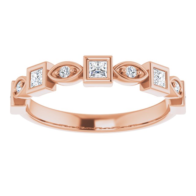 14K Rose 3/8 CTW Natural Diamond Anniversary Band