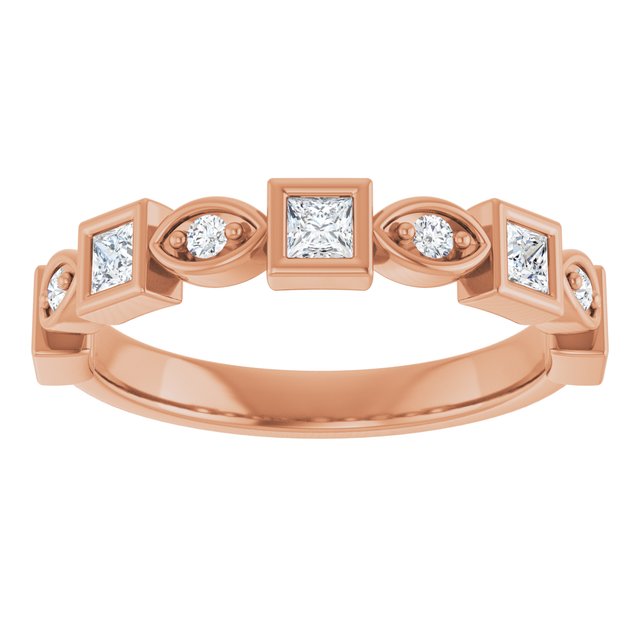 14K Rose 3/8 CTW Natural Diamond Anniversary Band