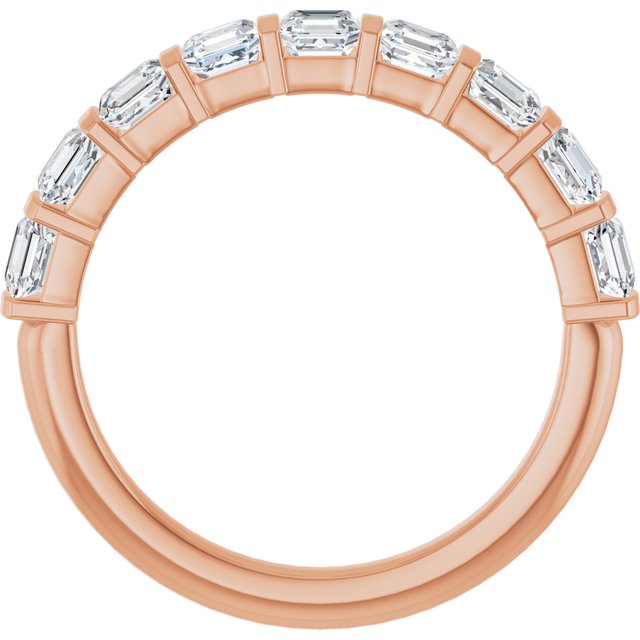 14K Rose Gold Asscher-Cut Diamond Anniversary Ring with 5/8 CTW