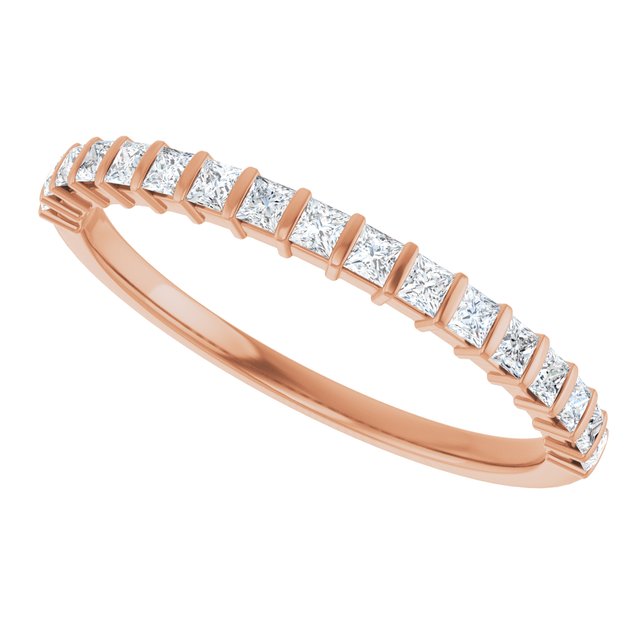 14K Rose Gold Asscher-Cut Diamond Anniversary Ring with 5/8 CTW