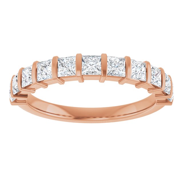 14K Rose 5/8 CTW Natural Diamond Anniversary Band