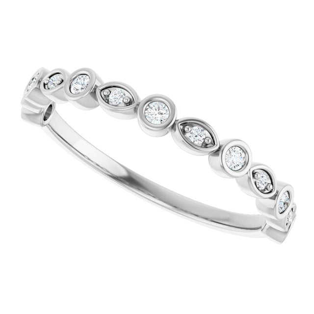 14K Rose 3/8 CTW Natural Diamond Anniversary Band