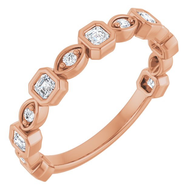 14K Rose 3/8 CTW Natural Diamond Anniversary Band