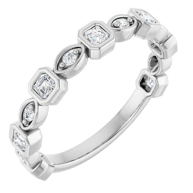 14K Rose 3/8 CTW Natural Diamond Anniversary Band