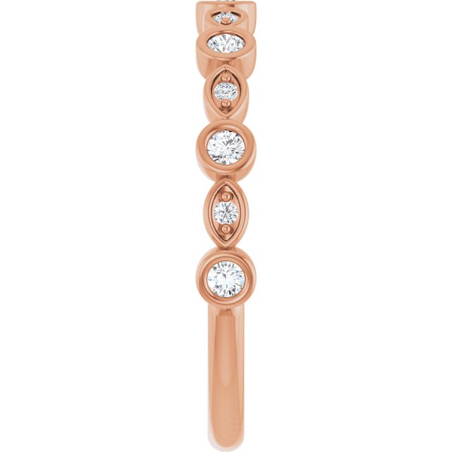 14K Rose 3/8 CTW Natural Diamond Anniversary Band