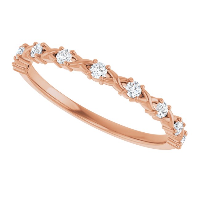 14K Rose 1/2 CTW Natural Diamond Anniversary Band