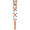 14K Rose Gold Asscher Diamond Anniversary Ring with 1/2 Carat Total Weight