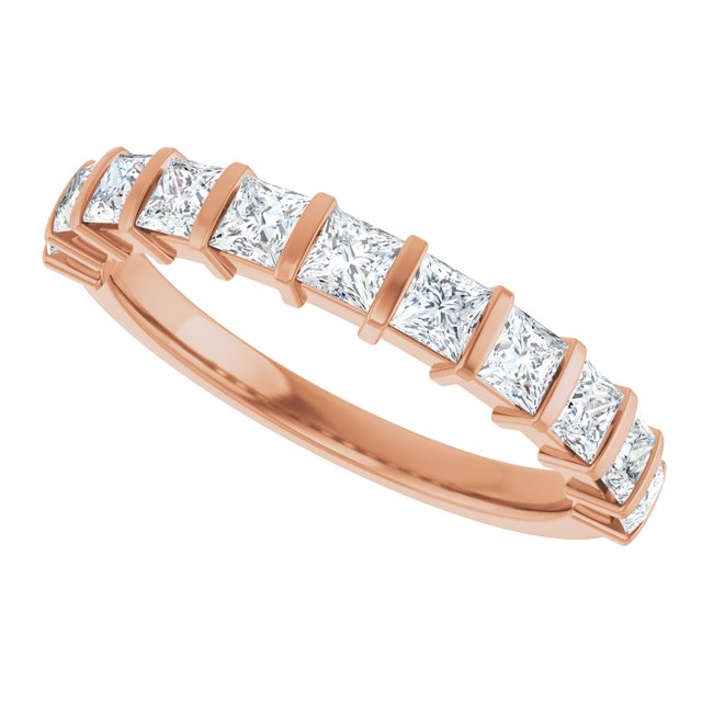 14K Rose 5/8 CTW Natural Diamond Anniversary Band