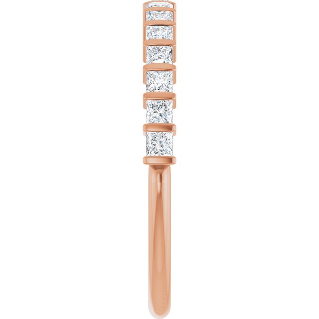 14K Rose Gold Asscher-Cut Diamond Anniversary Ring with 5/8 CTW