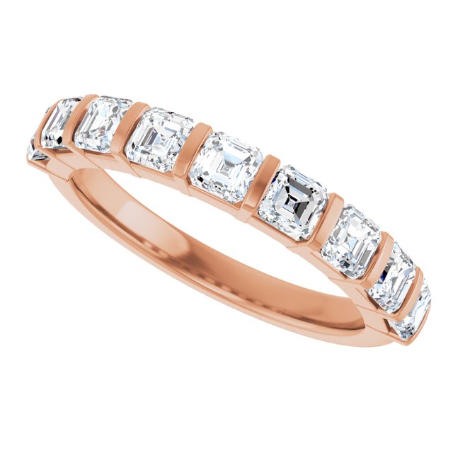 14K Rose 5/8 CTW Natural Diamond Anniversary Band