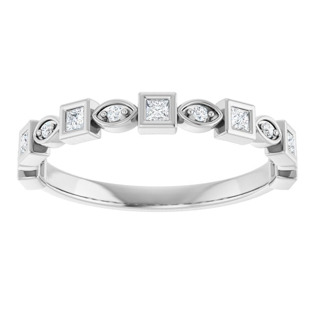 14K Rose 3/8 CTW Natural Diamond Anniversary Band