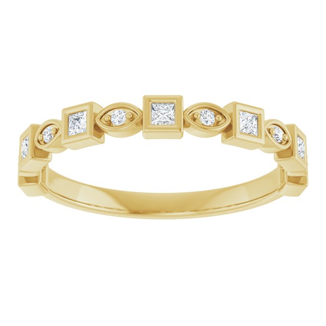 14K Rose 3/8 CTW Natural Diamond Anniversary Band