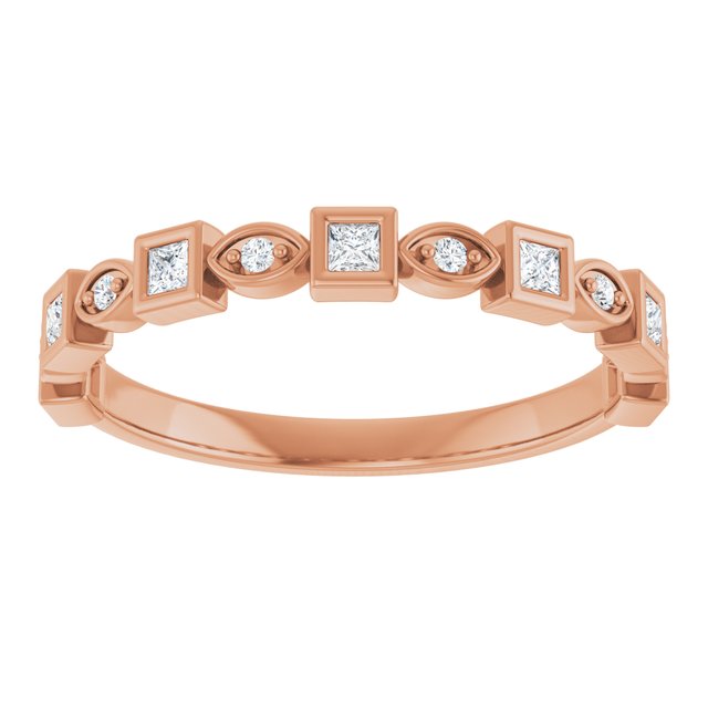 14K Rose 3/8 CTW Natural Diamond Anniversary Band