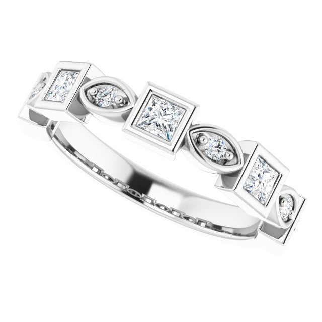 14K Rose 3/8 CTW Natural Diamond Anniversary Band